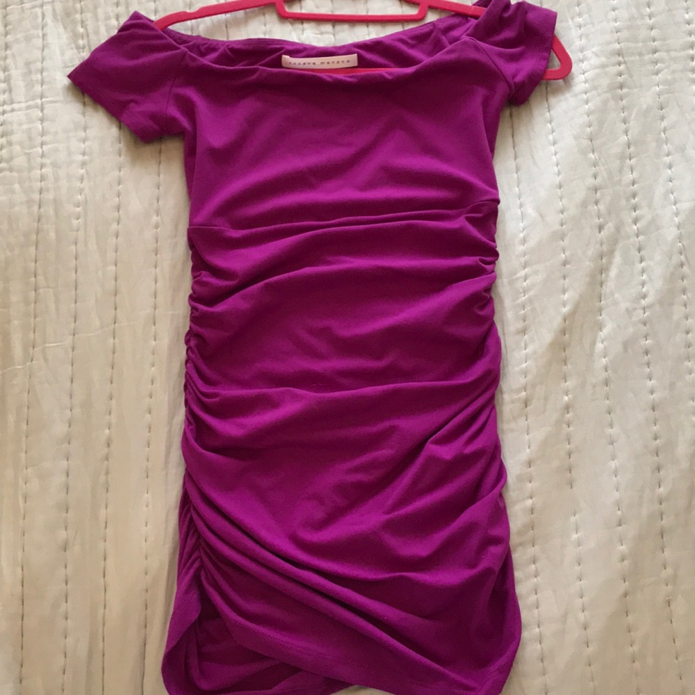 Susana Monaco orchid off the shoulder bodycon
